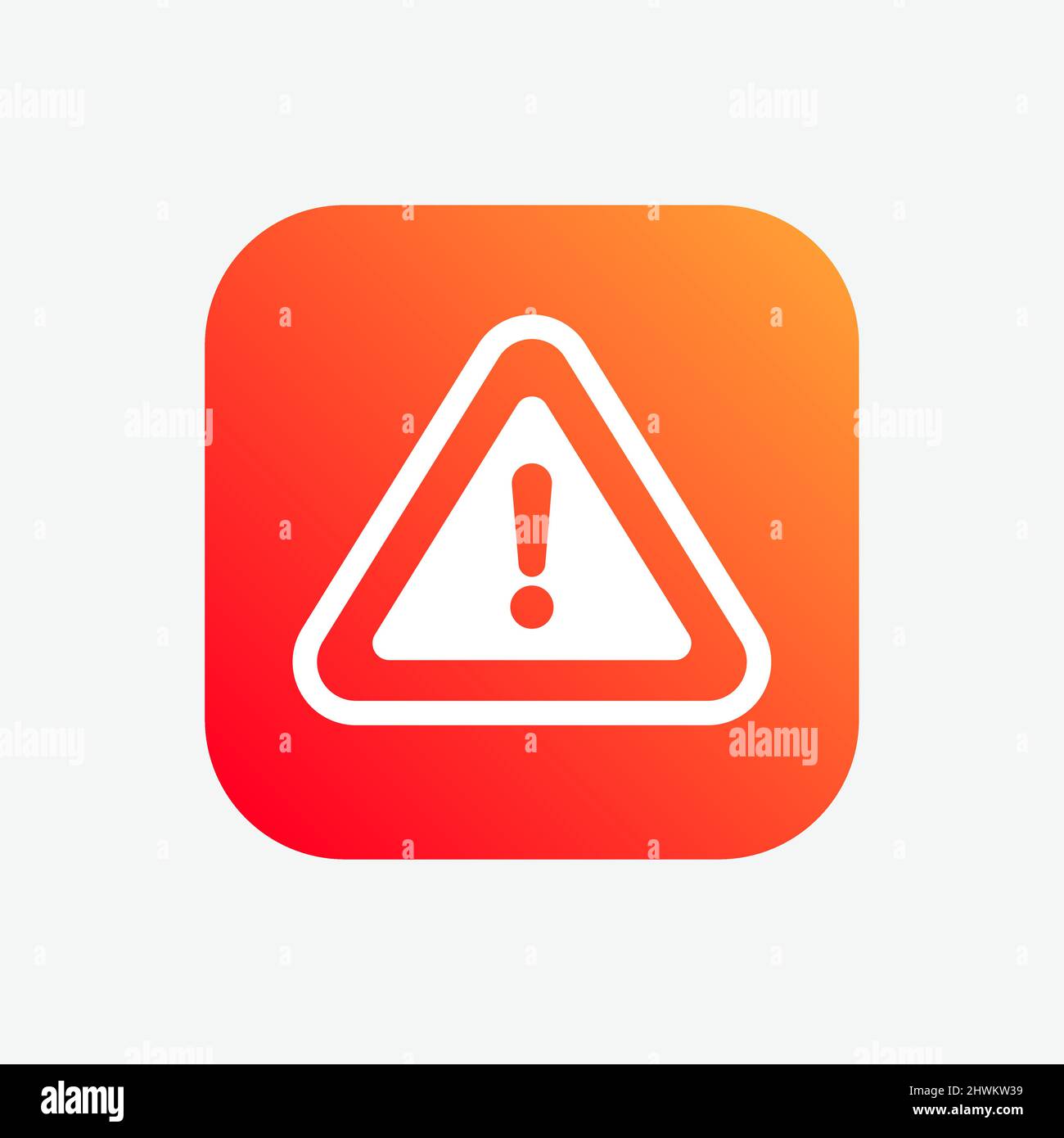 Warning Hazard Color Flat Design Icon Stock Vector