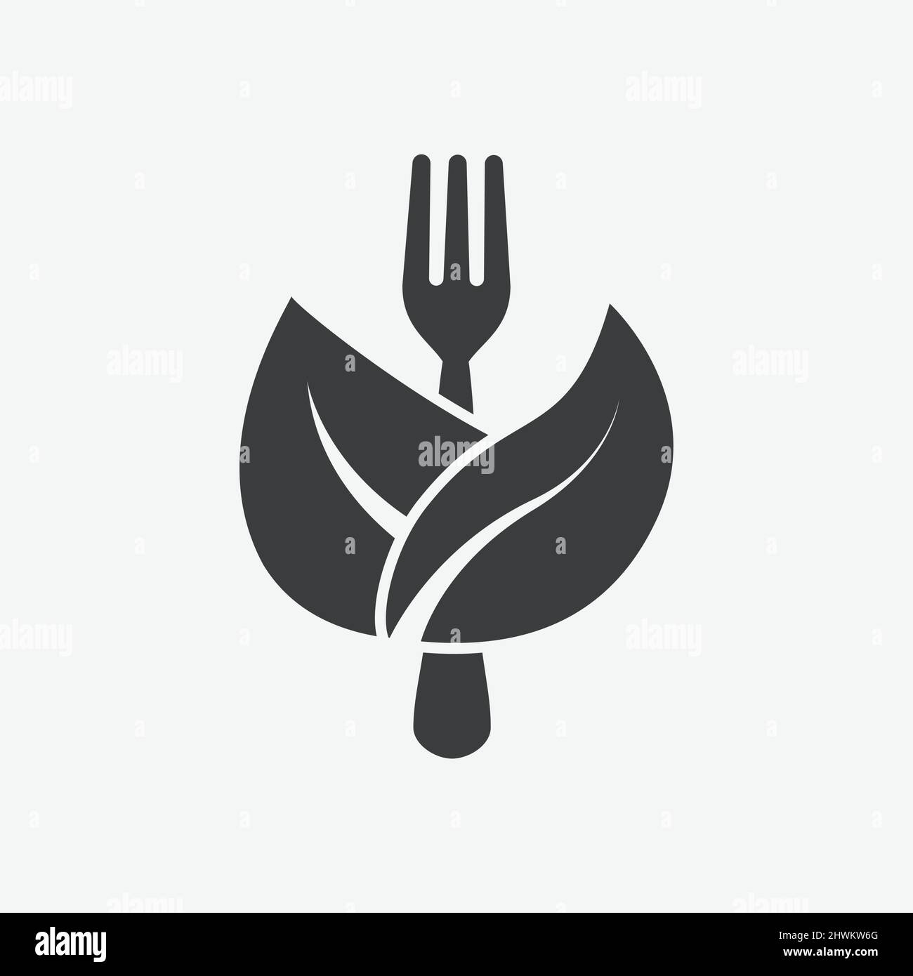 Eco Food Fork Plant Flat Design Icon Stock Vector Image & Art Alamy