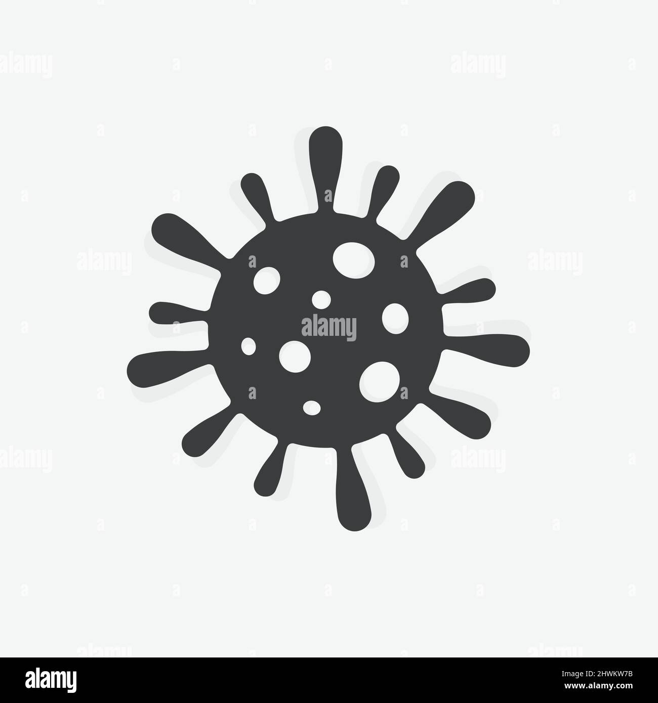 Bacteria Virus COVID Coronavirus Flat Design Icon Stock Vector