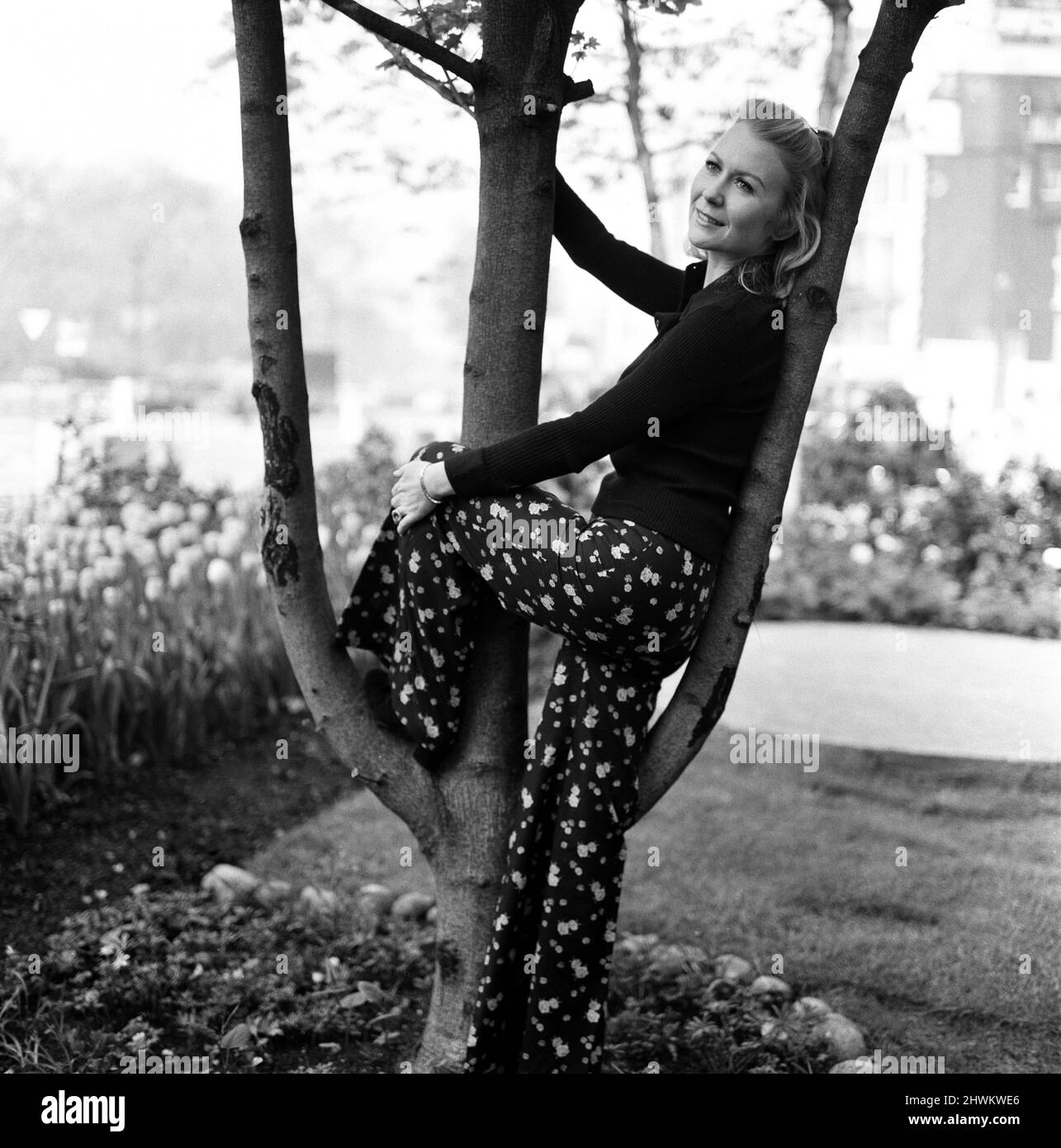Actress Juliet Mills at the Inn on the Park to promote her new film 'Avanti!'. 15th May 1973. Stock Photo