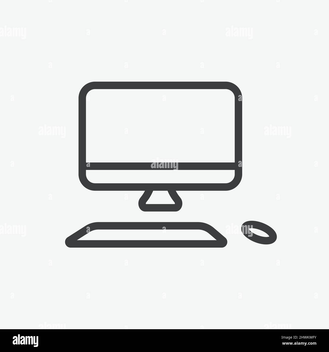 Personal Computer Icon Flat Design Icon Stock Vector
