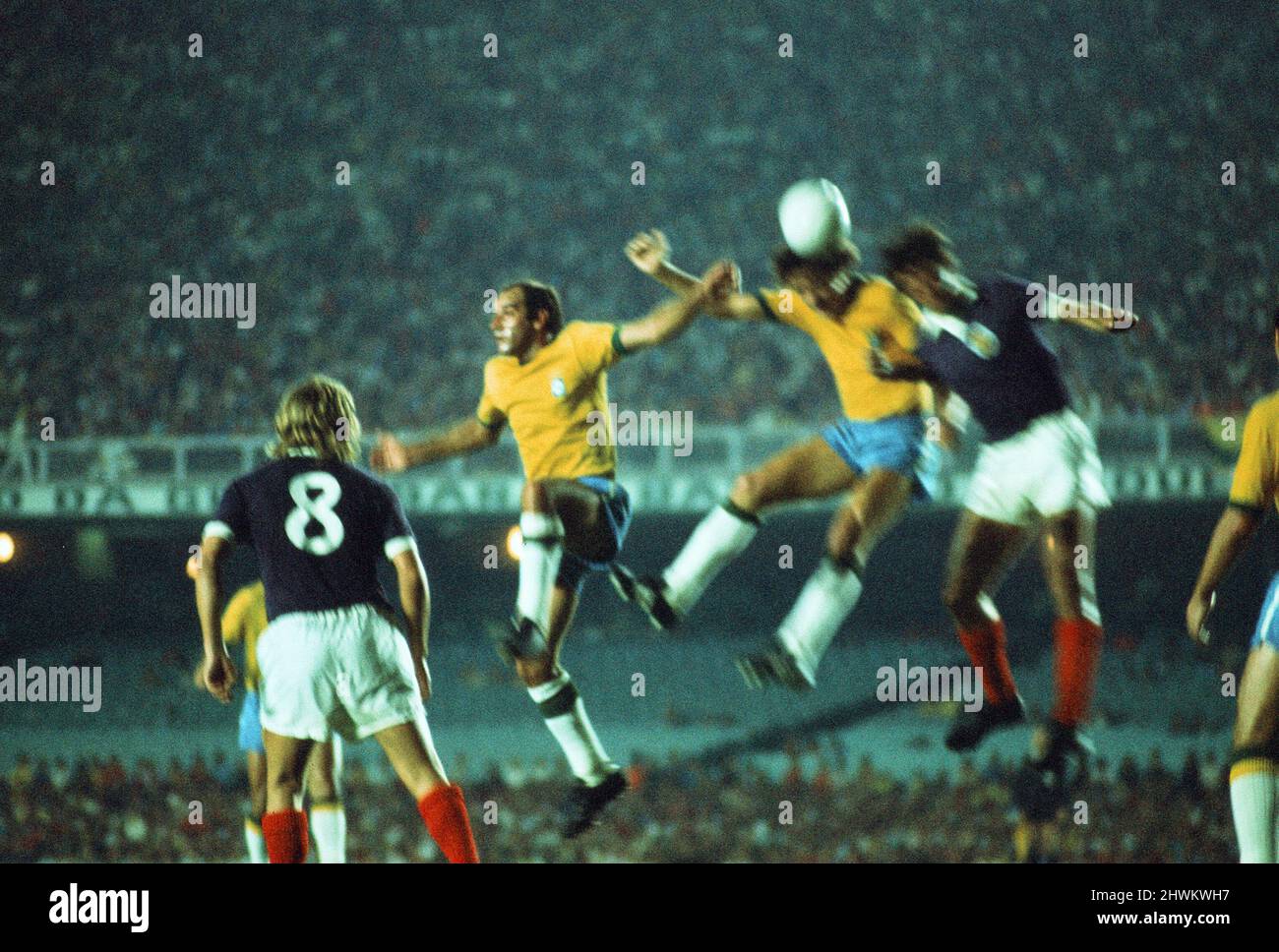 Brazil 1-0 Scotland, 1972 Brazil Independence Cup, final stage, Group A match at the Estadio do Maracana, Rio de Janeiro, Brazil, Wednesday 5th July 1972. Pictured, match action Stock Photo
