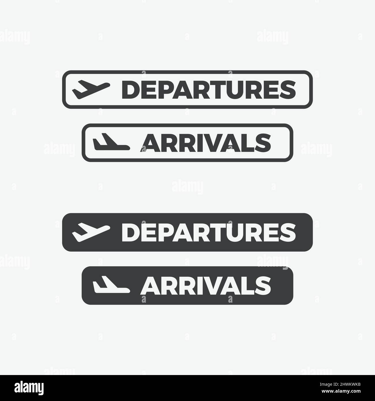 Departures and Arrivals Flat Design Icon Stock Vector