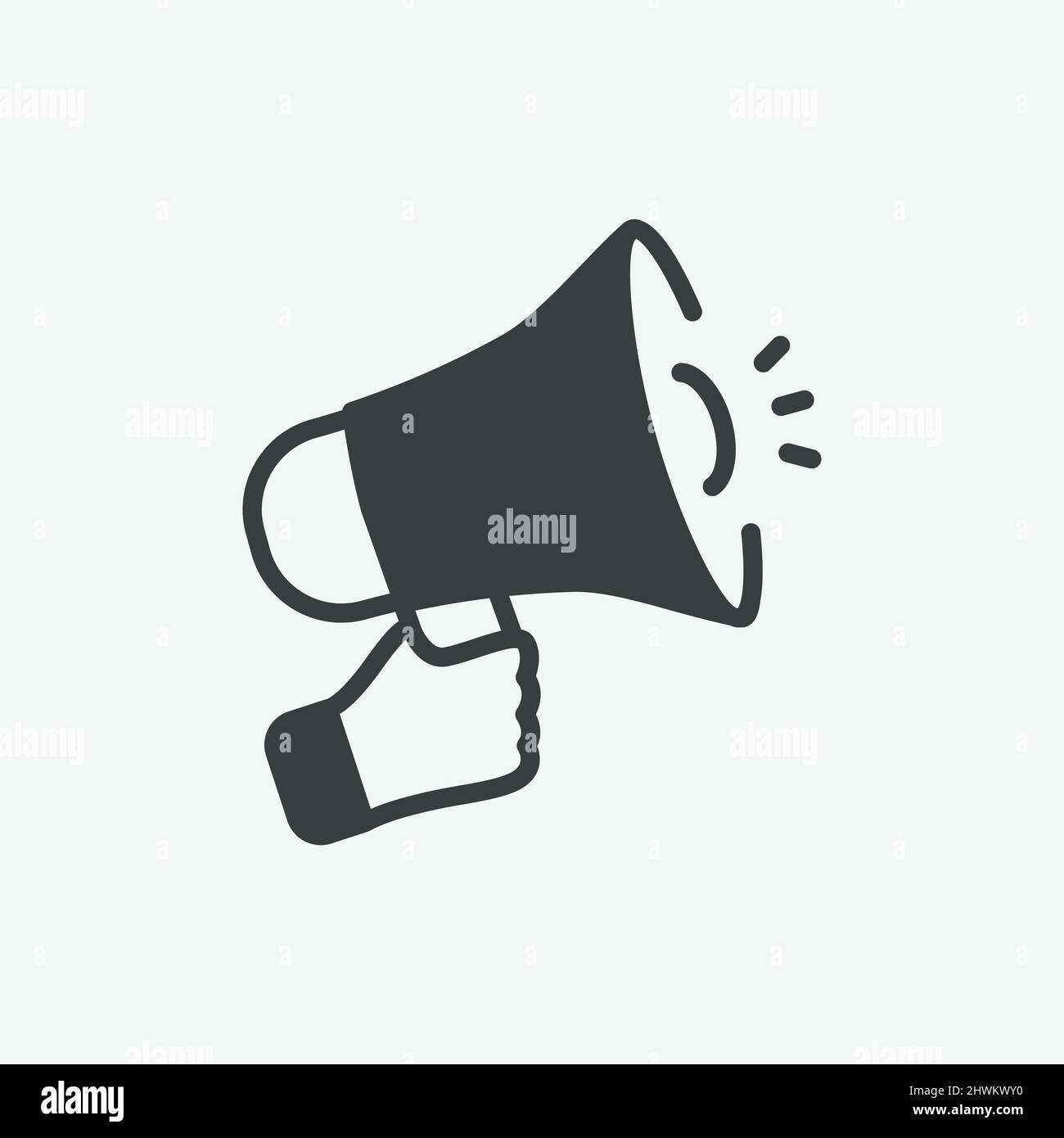Megaphone Loudspeaker Flat Vector Icon Stock Vector