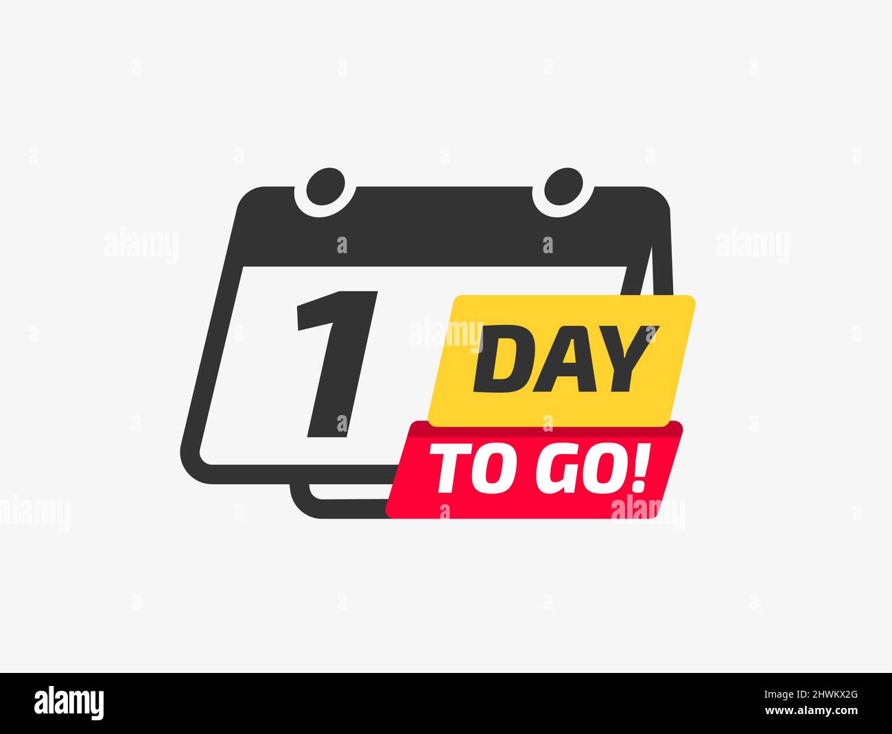 One Day To Go Calendar Icon Stock Vector