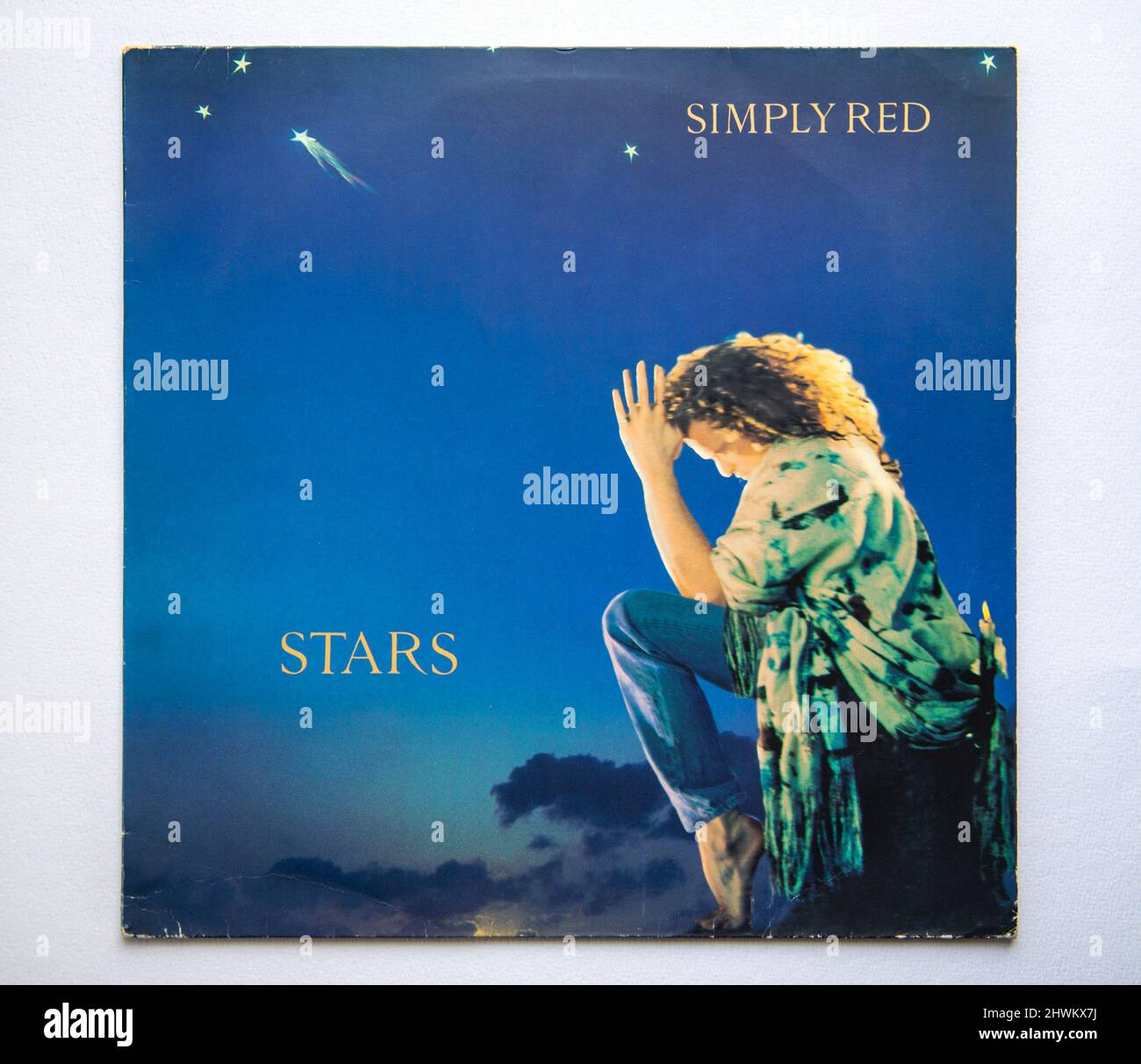 LP cover of Stars, the fourth studio album by Simply Red, which was released in 1991 Stock Photo