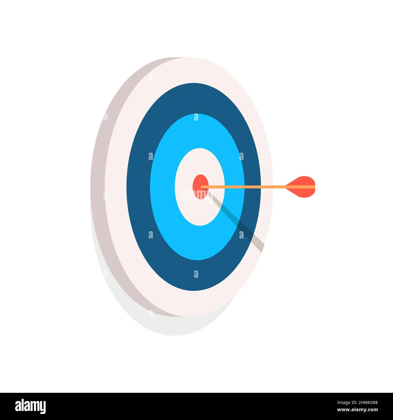 Dart Hitting Aim Flat Vector Icon Stock Vector