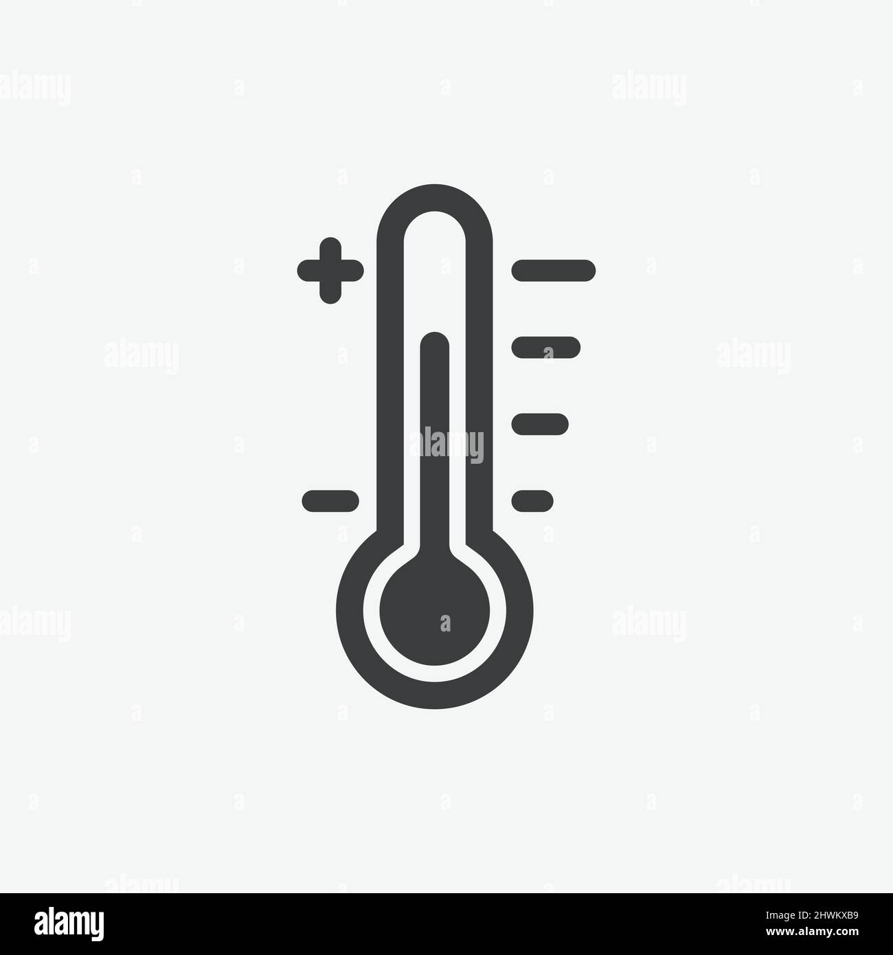 Thermometer Flat Black Vector Icon Stock Vector