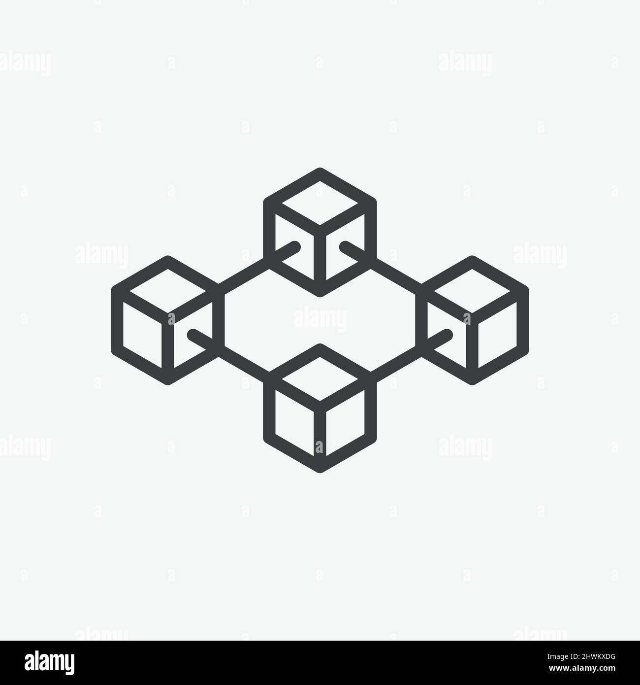 Block Chain Outline Flat Vector Icon Stock Vector Image & Art - Alamy