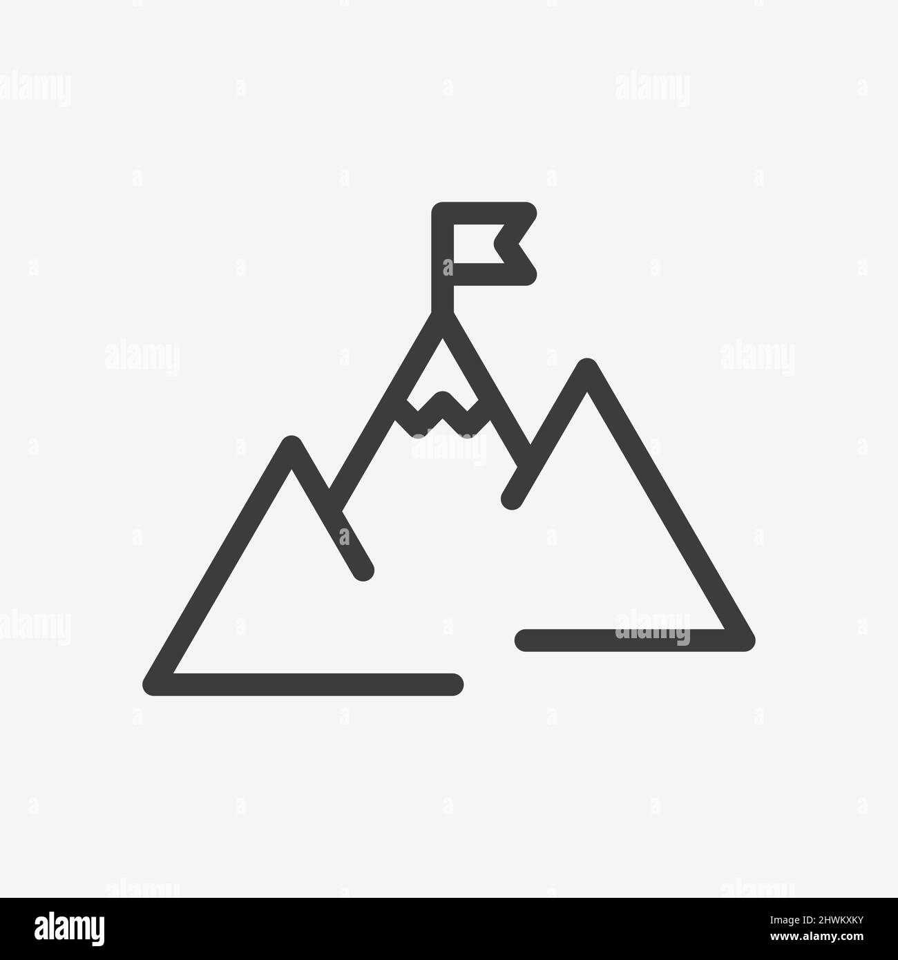 Mountain Achievement Success Flat Vector Icon Stock Vector