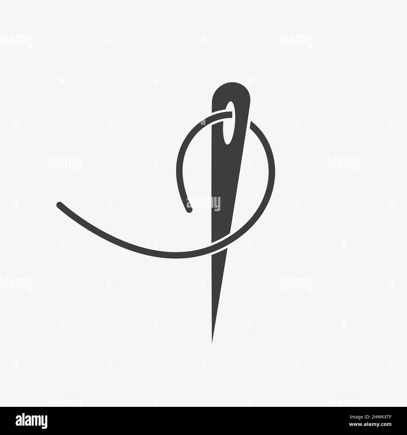 Needle Sewing Flat Vector Icon Stock Vector