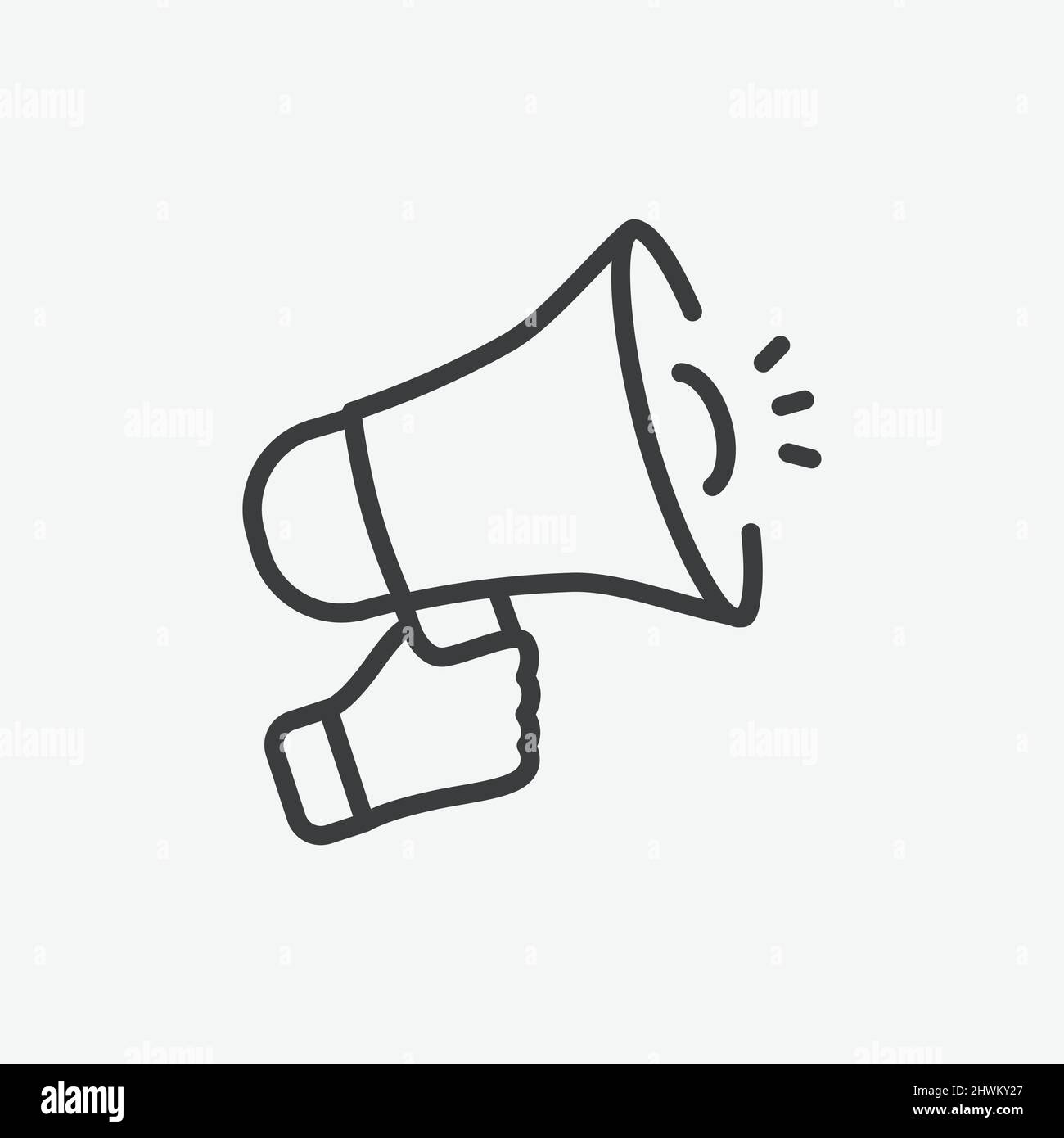Megaphone Loudspeaker Flat Vector Icon Stock Vector