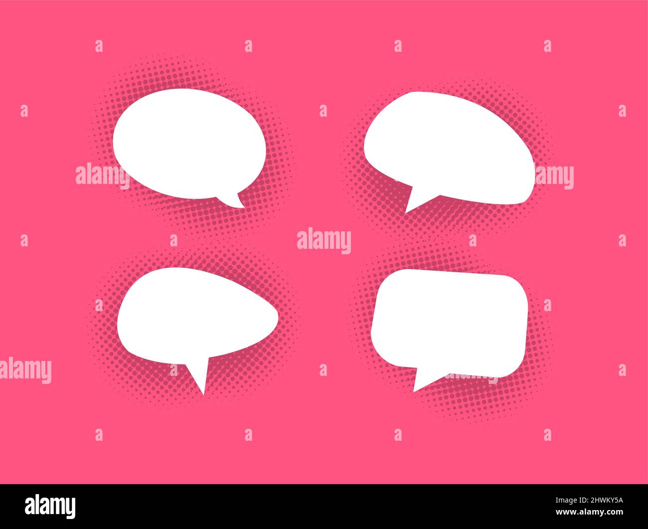 Comic Bubbles Flat Vector Icon Set Stock Vector