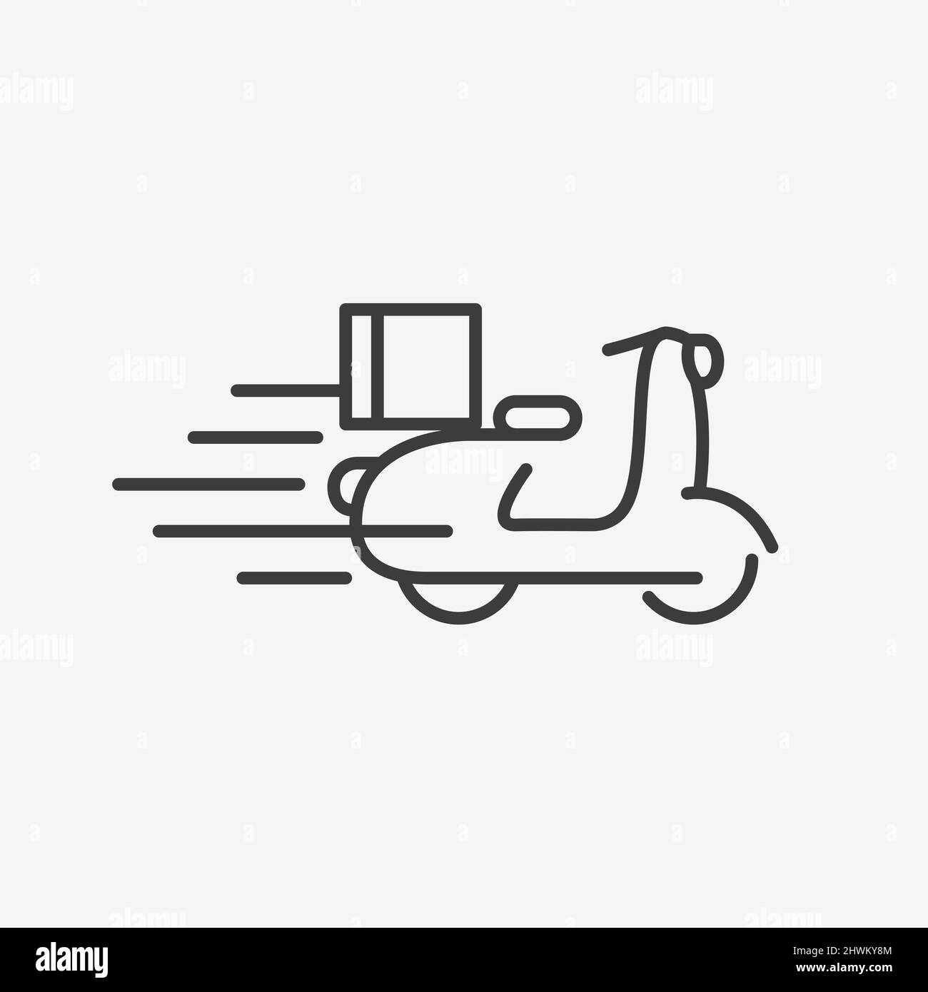 Delivery Bike Scooter Flat Vector Icon Stock Vector