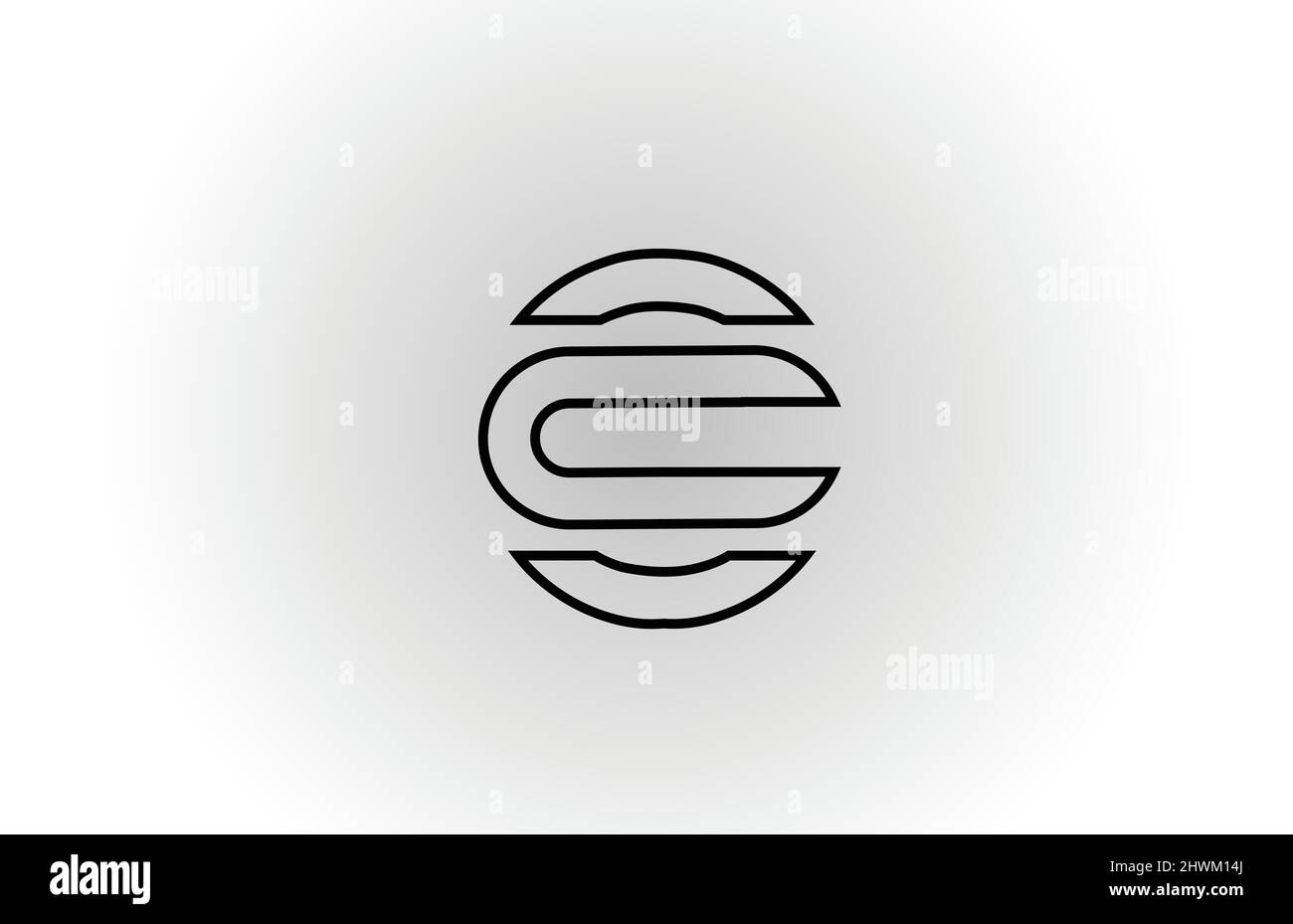 black and white O alphabet letter logo icon design with line. Creative ...
