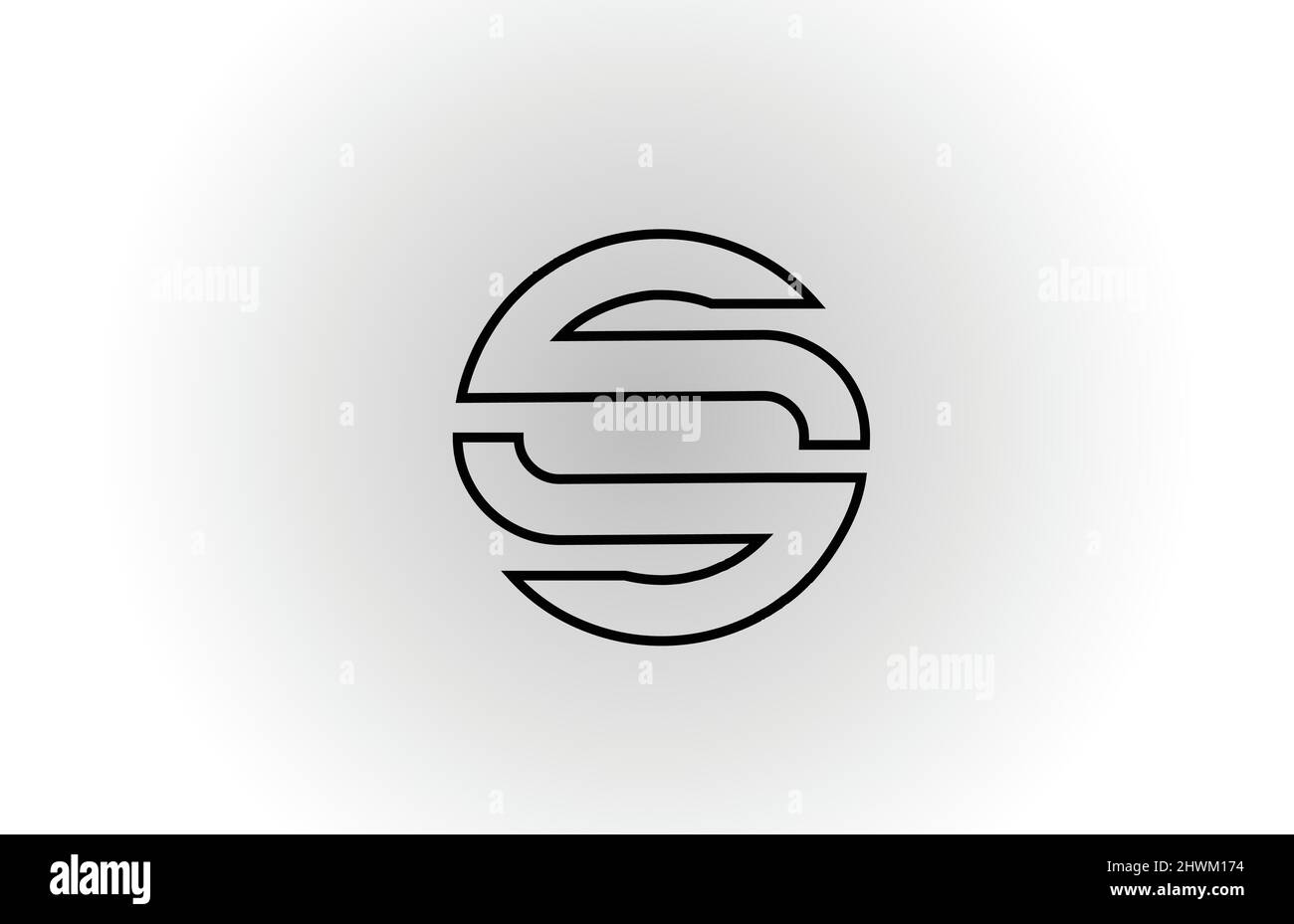 black and white S alphabet letter logo icon design with line. Creative ...