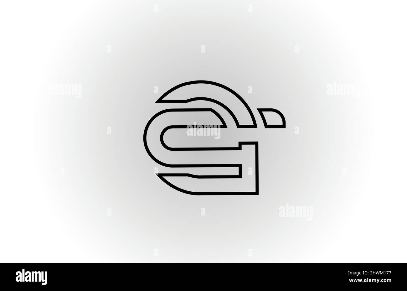 black and white G alphabet letter logo icon design with line. Creative ...