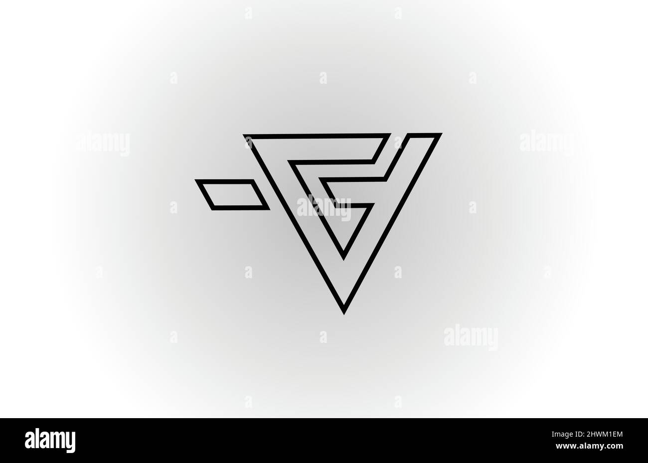 black and white V alphabet letter logo icon design with line. Creative