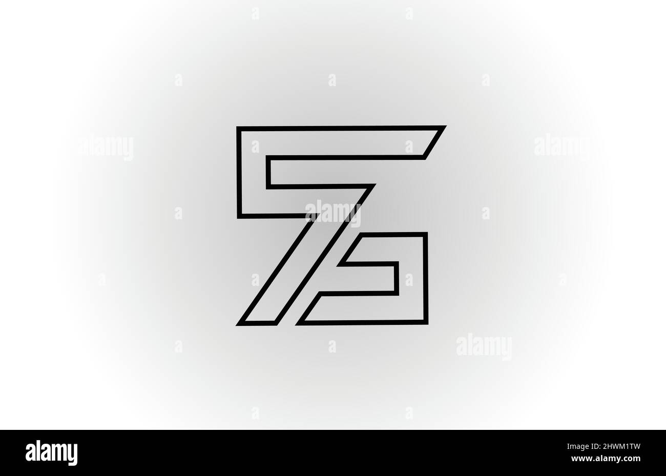 black and white Z alphabet letter logo icon design with line. Creative ...