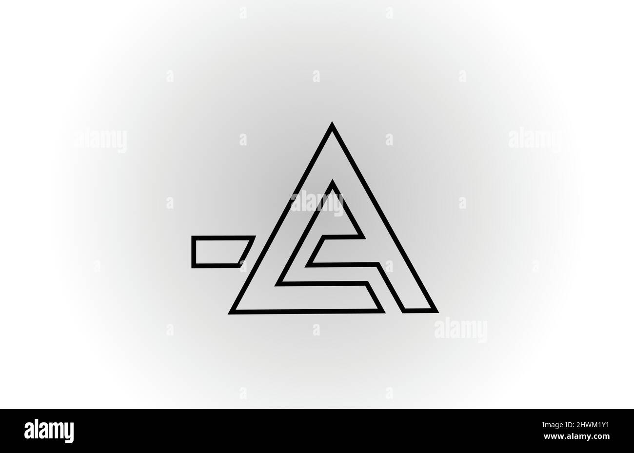 black and white A alphabet letter logo icon design with line. Creative ...