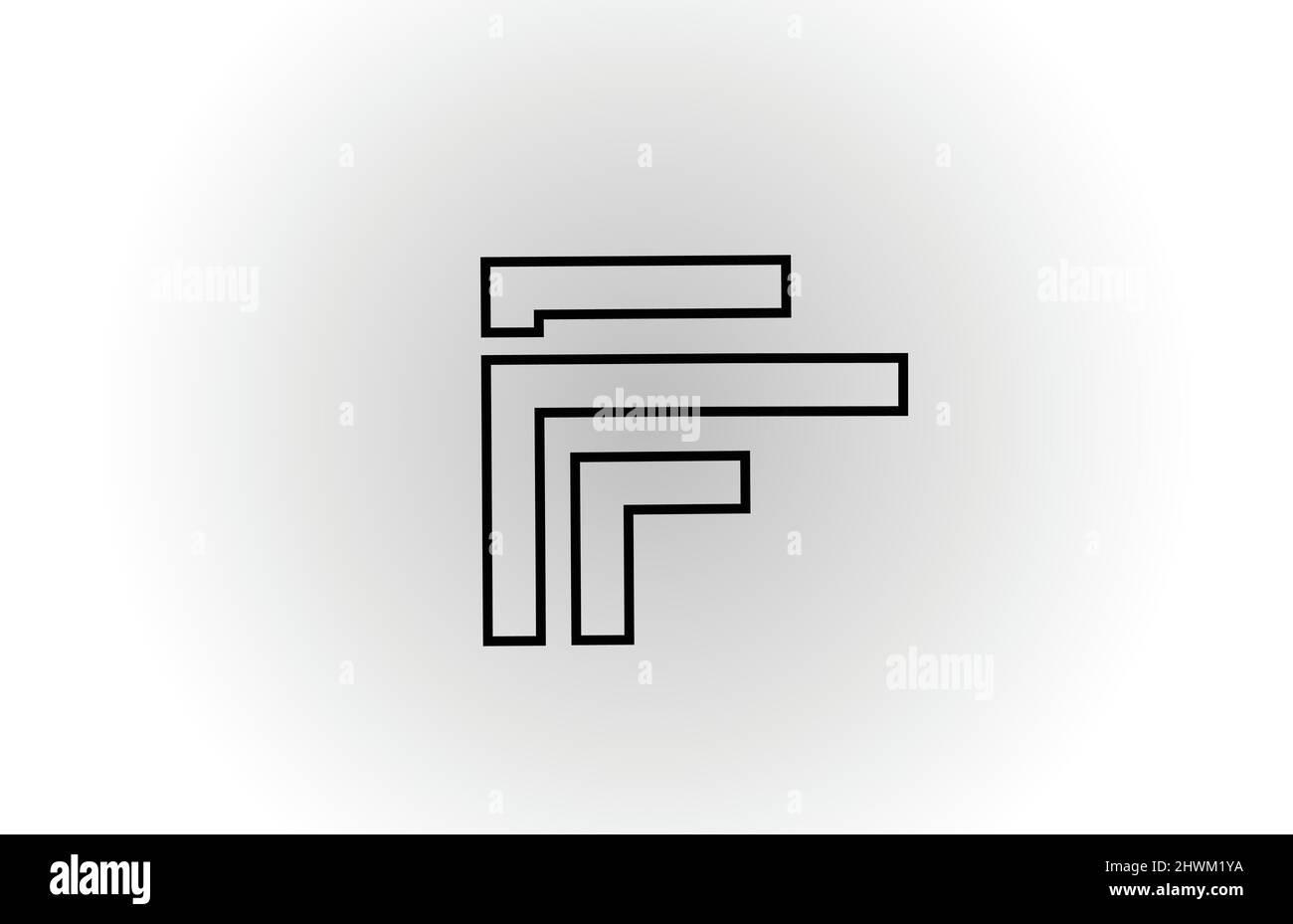 black and white F alphabet letter logo icon design with line. Creative ...