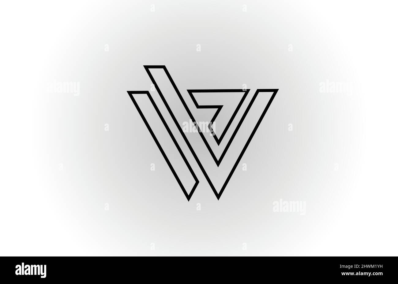 black and white W alphabet letter logo icon design with line. Creative ...