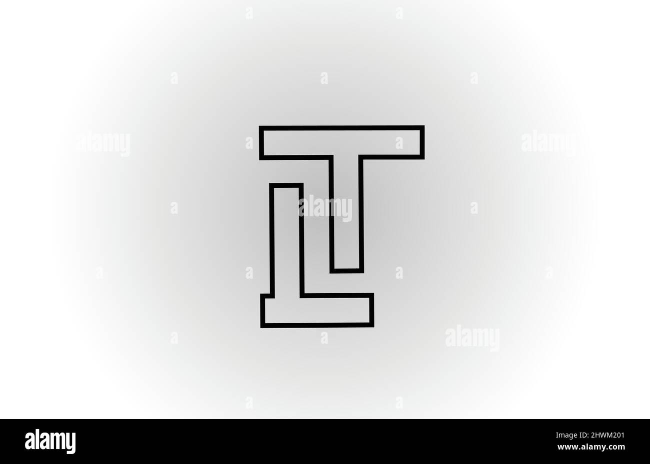 black and white I alphabet letter logo icon design with line. Creative ...