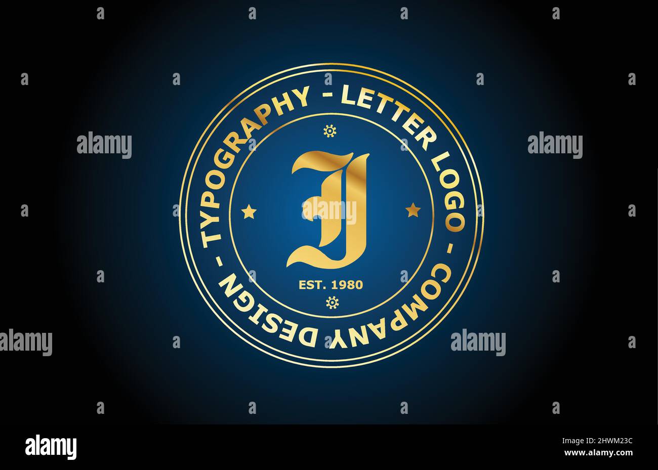 gold I vintage alphabet letter logo icon design. Creative template for ...