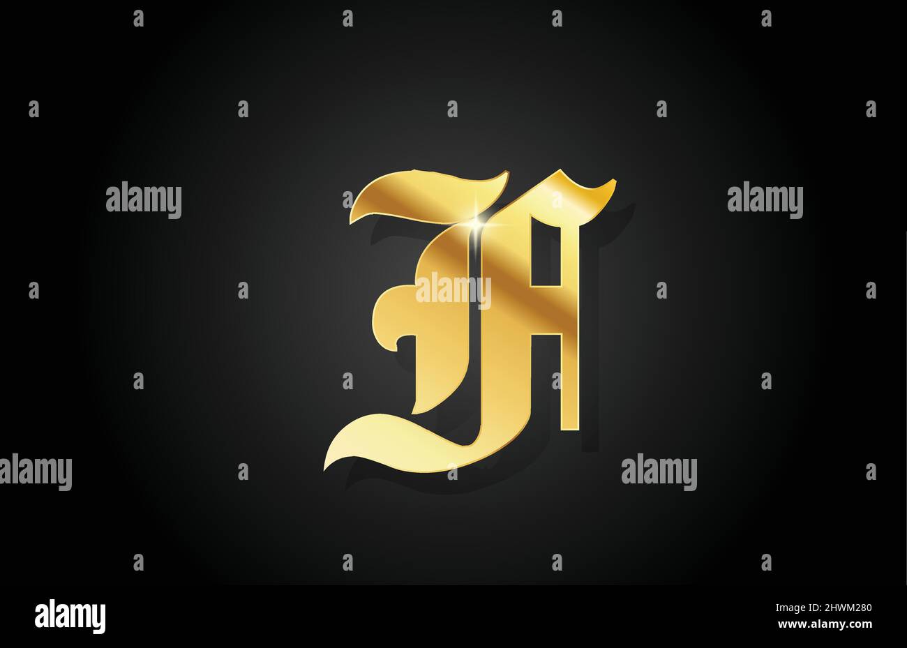 F vintage gold alphabet letter logo icon design. Creative golden ...