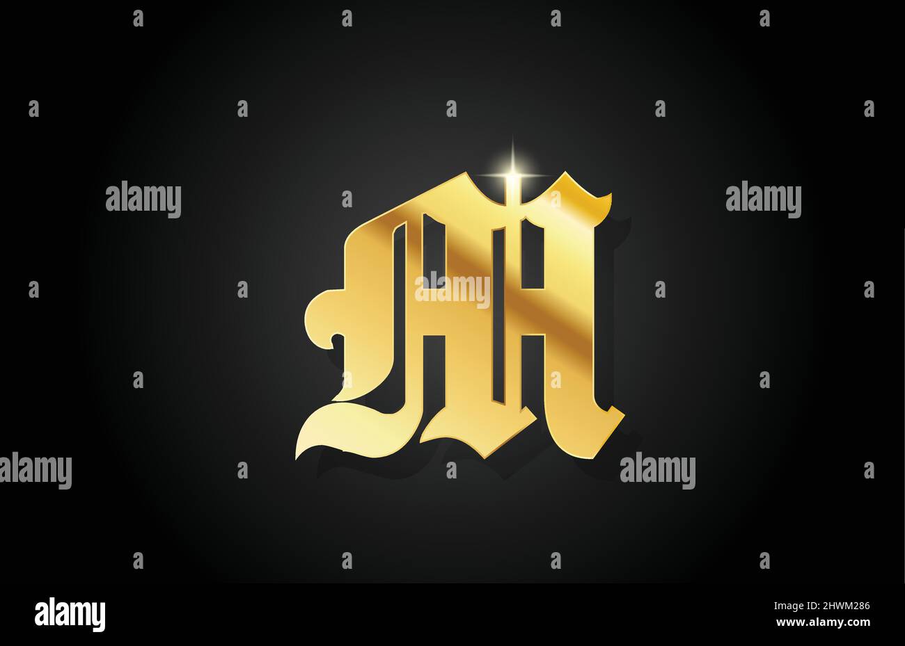 M vintage gold alphabet letter logo icon design. Creative golden ...