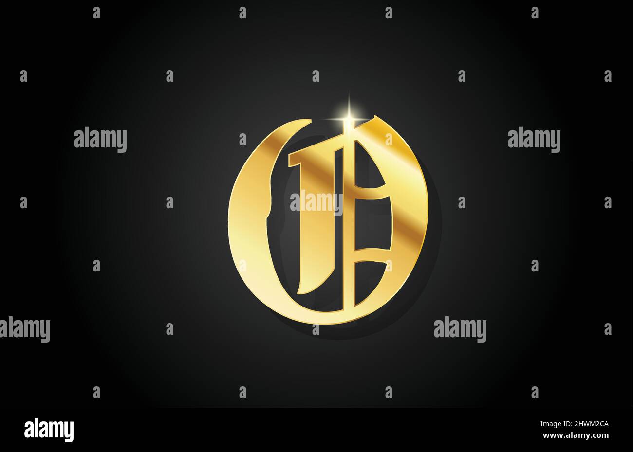 O vintage gold alphabet letter logo icon design. Creative golden ...
