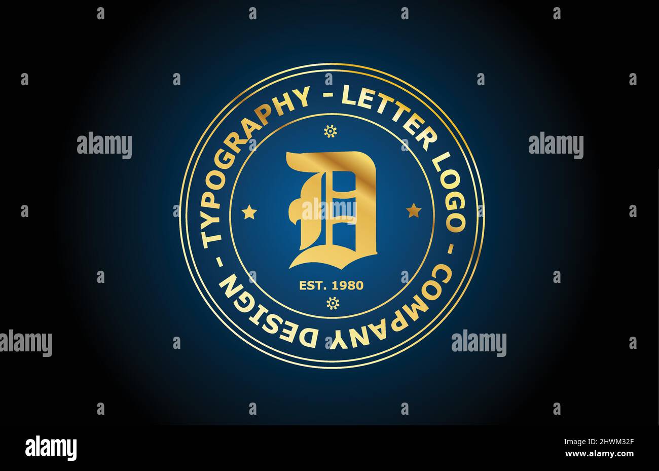 gold D vintage alphabet letter logo icon design. Creative template for ...