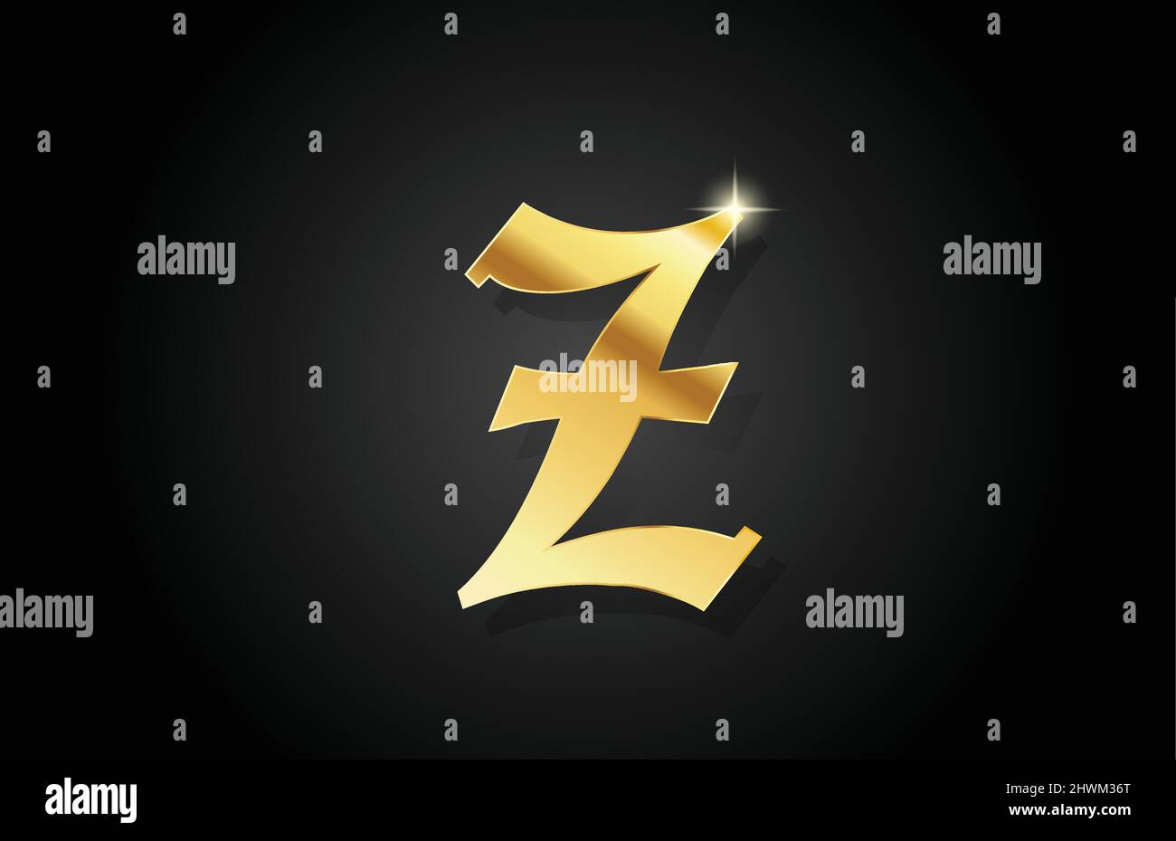 Z vintage gold alphabet letter logo icon design. Creative golden ...