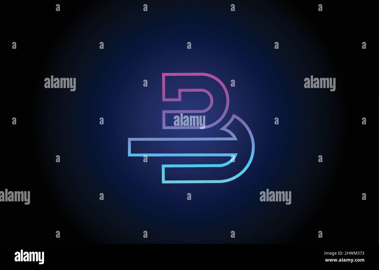 B alphabet letter logo icon design with line. Creative template for ...