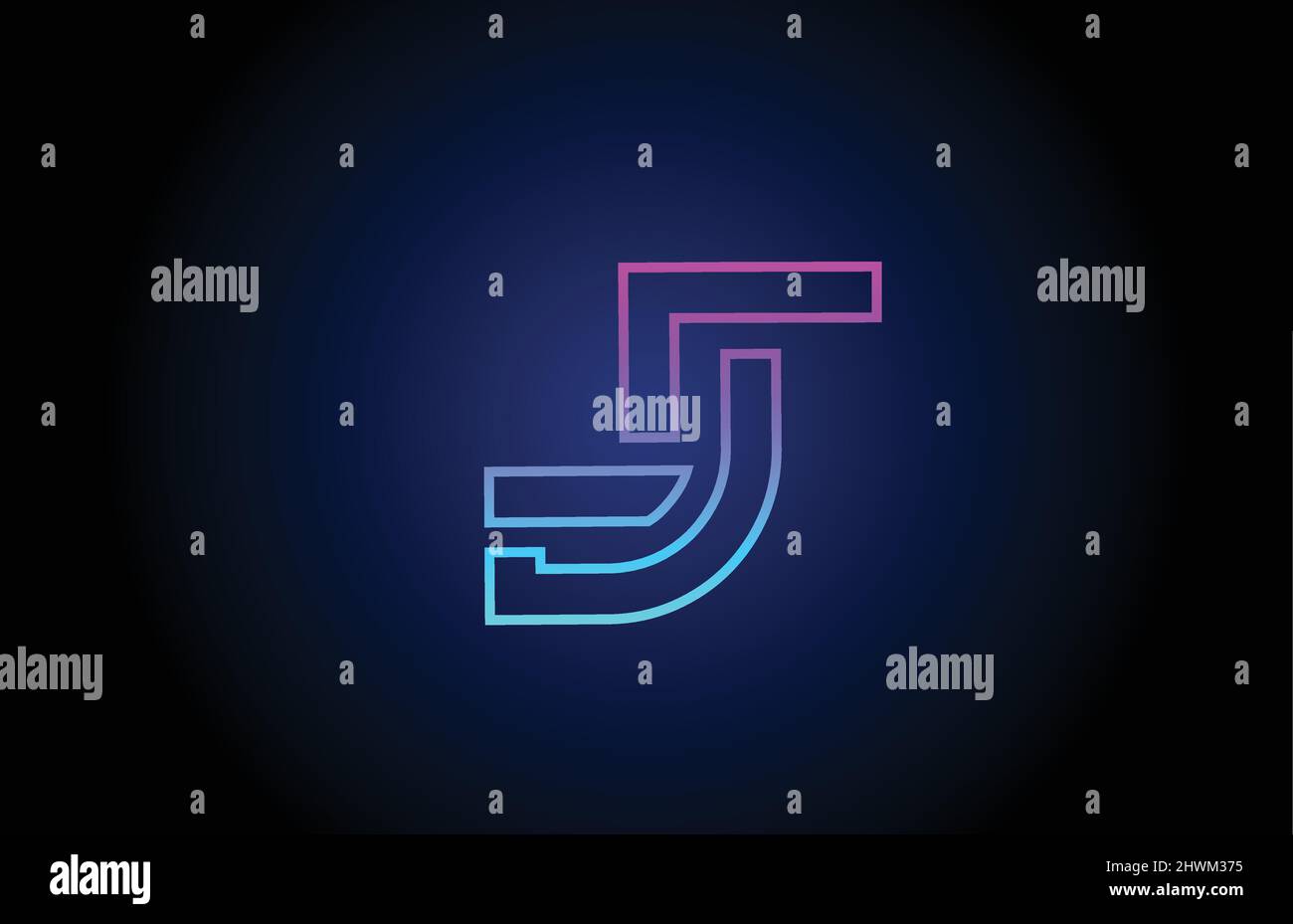 J alphabet letter logo icon design with line. Creative template for ...