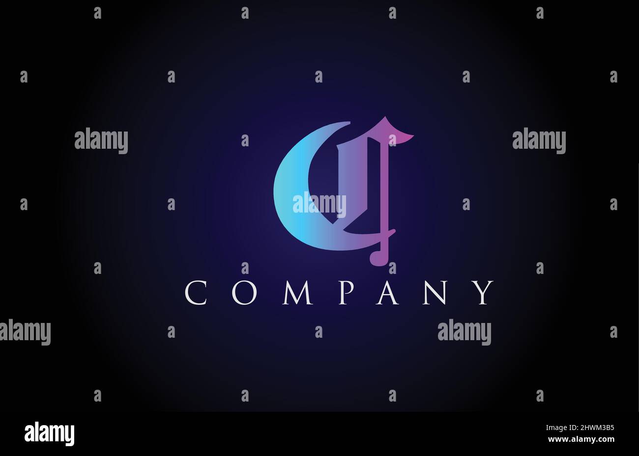 C vintage pink blue letter alphabet design. Creative logo icon template ...