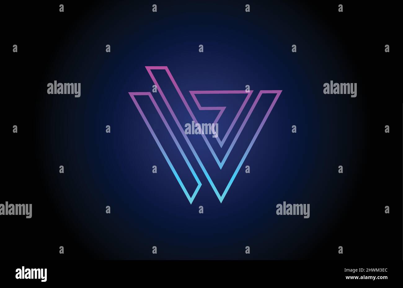 W alphabet letter logo icon design with line. Creative template for ...