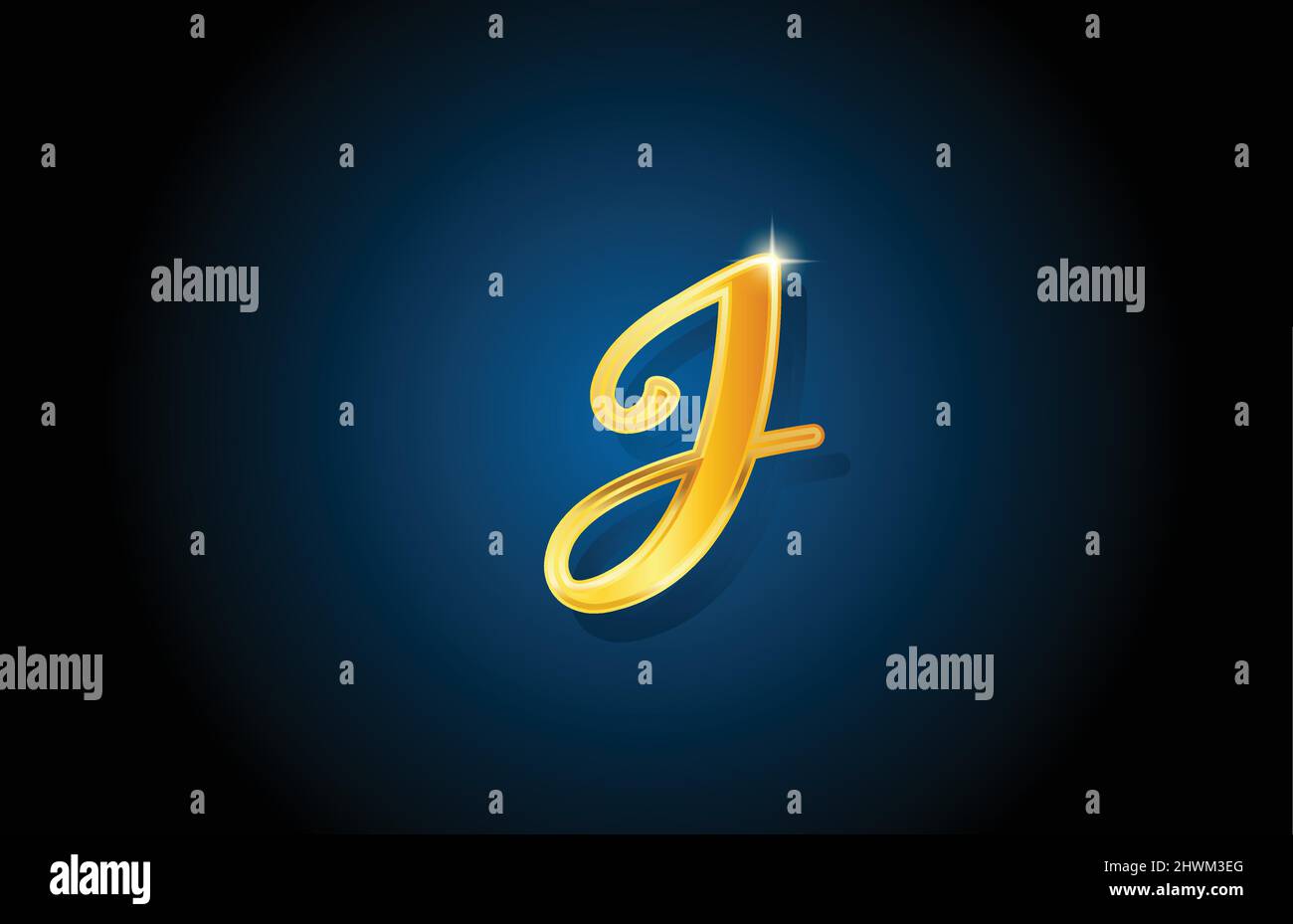 golden golden J alphabet letter logo icon design. Creative luxury