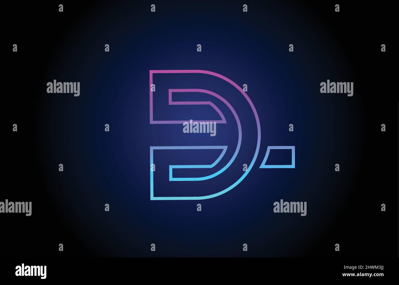 D alphabet letter logo icon design with line. Creative template for ...