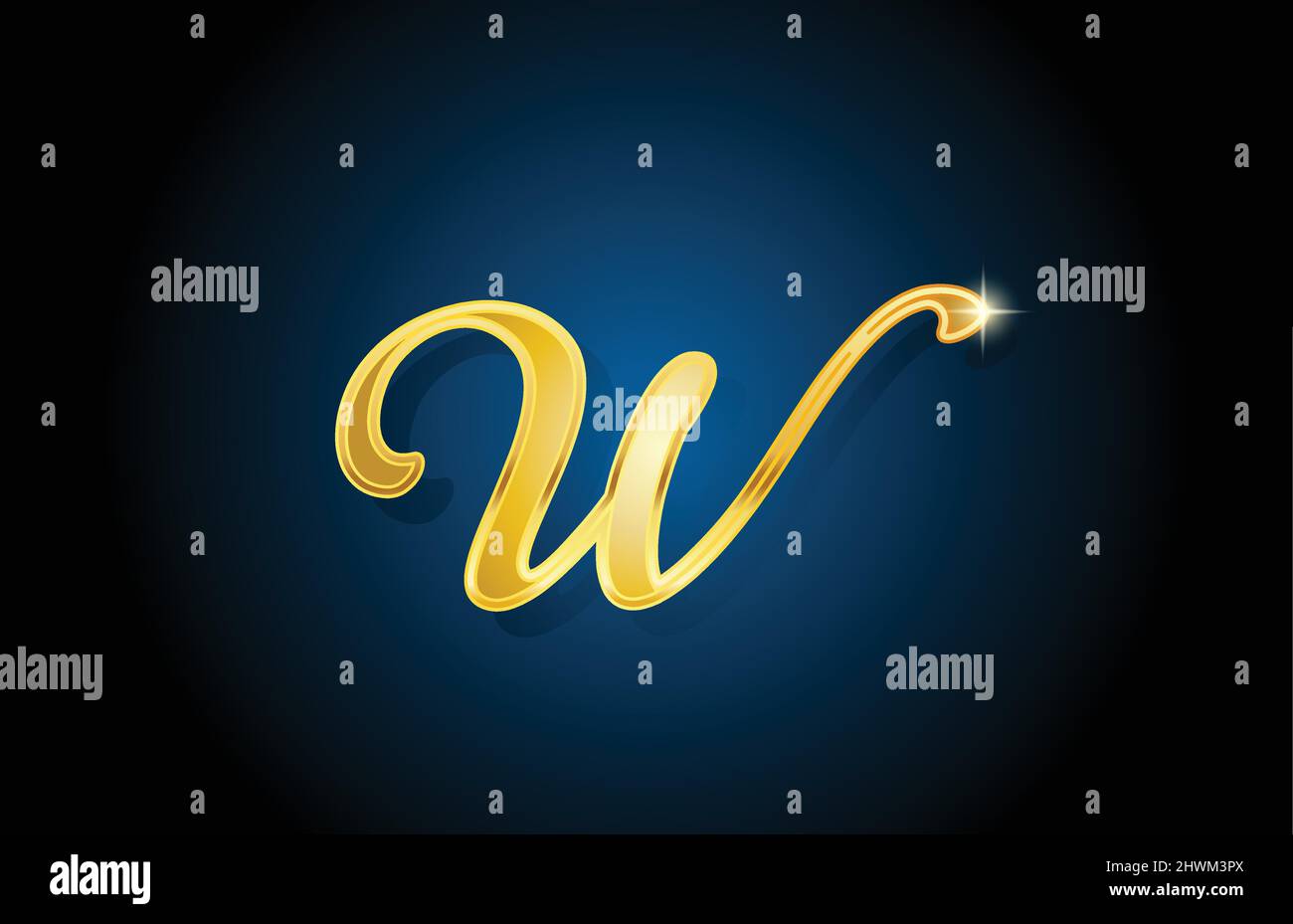 golden golden W alphabet letter logo icon design. Creative luxury ...