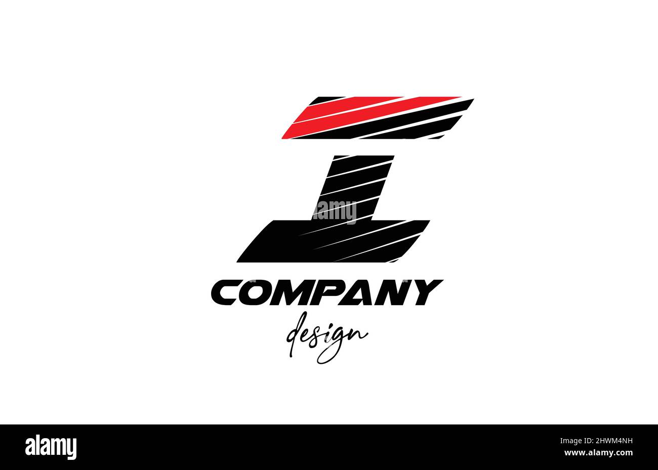 black and red I alphabet letter logo icon. Creative design for business ...