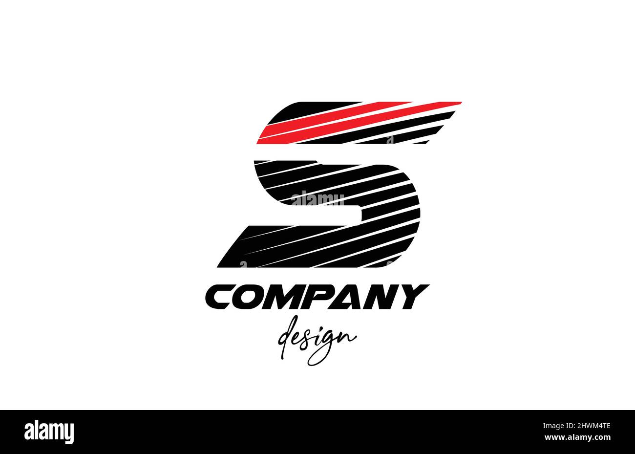 black and red S alphabet letter logo icon. Creative design for business ...