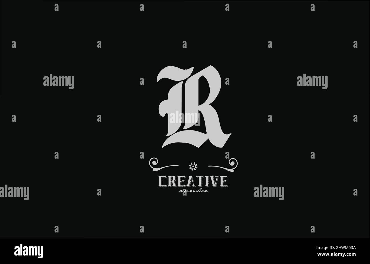 vintage R alphabet letter logo icon design. Creative company template ...
