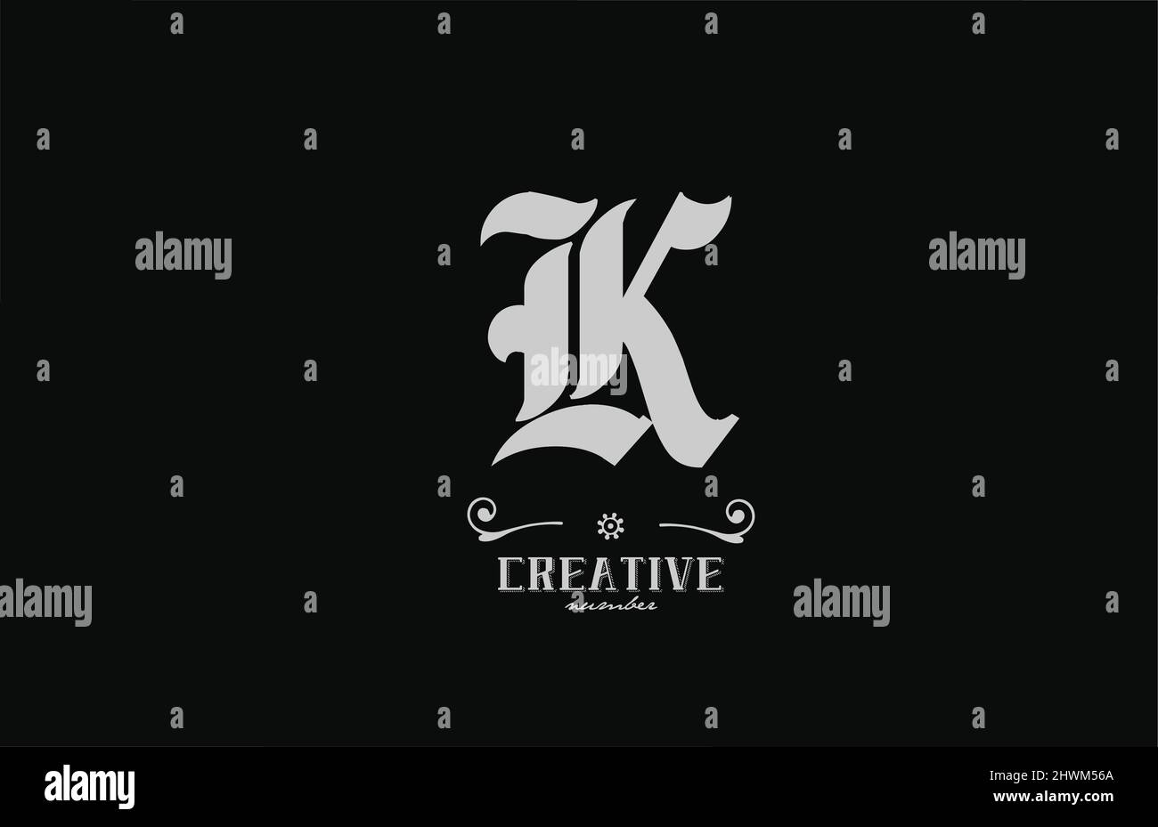 vintage K alphabet letter logo icon design. Creative company template ...