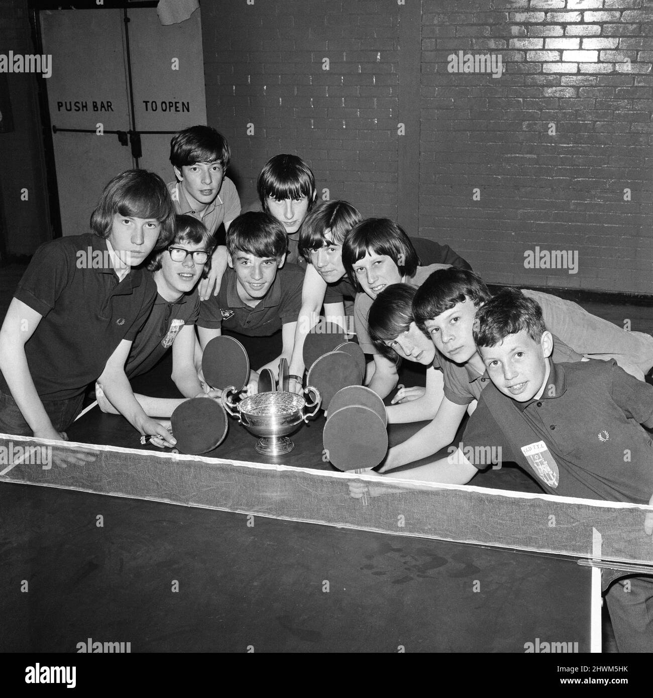 Fairfield table tennis team. Circa 1971 Stock Photo Alamy