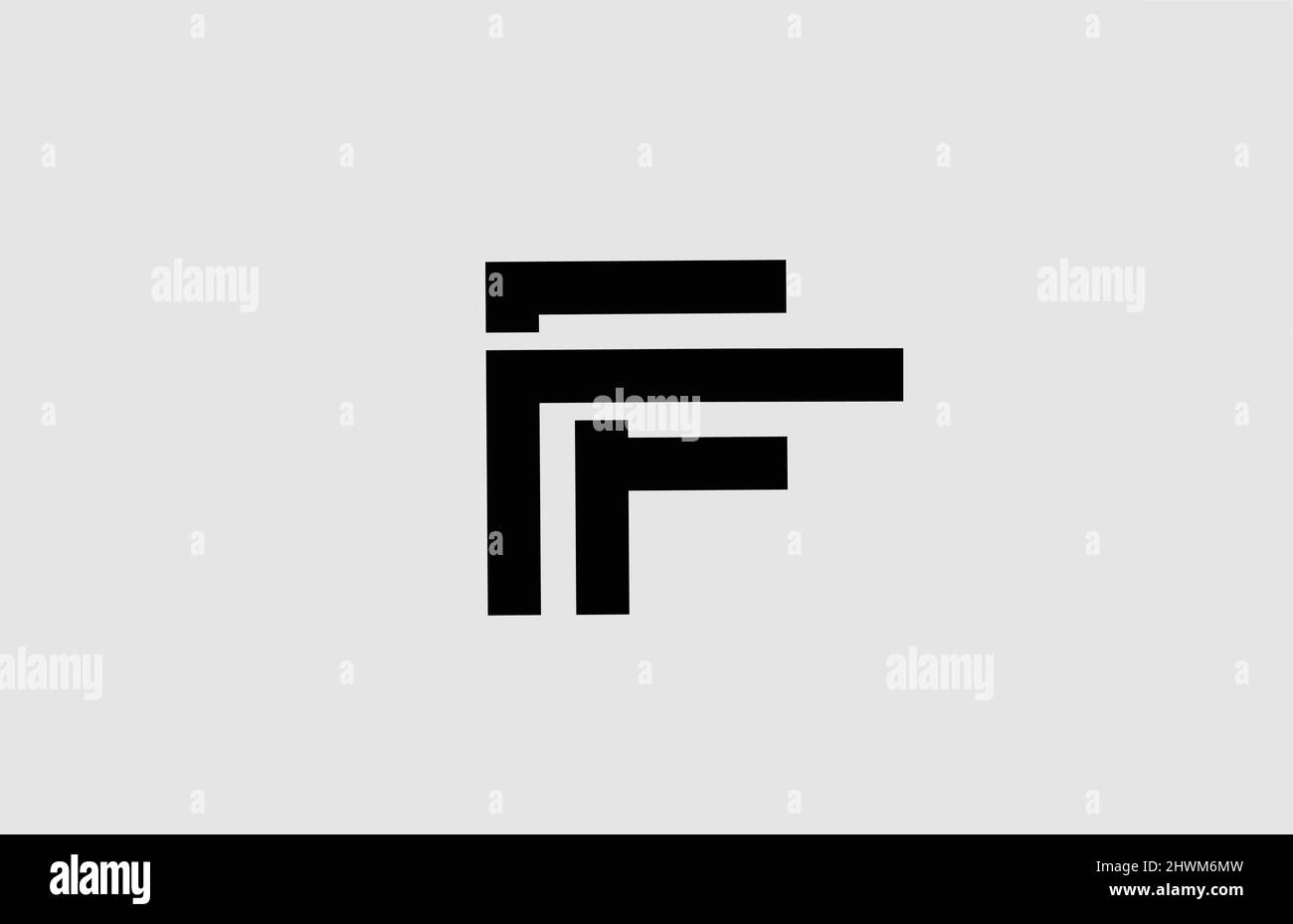 alphabet F letter logo icon with line design. Black and white template ...