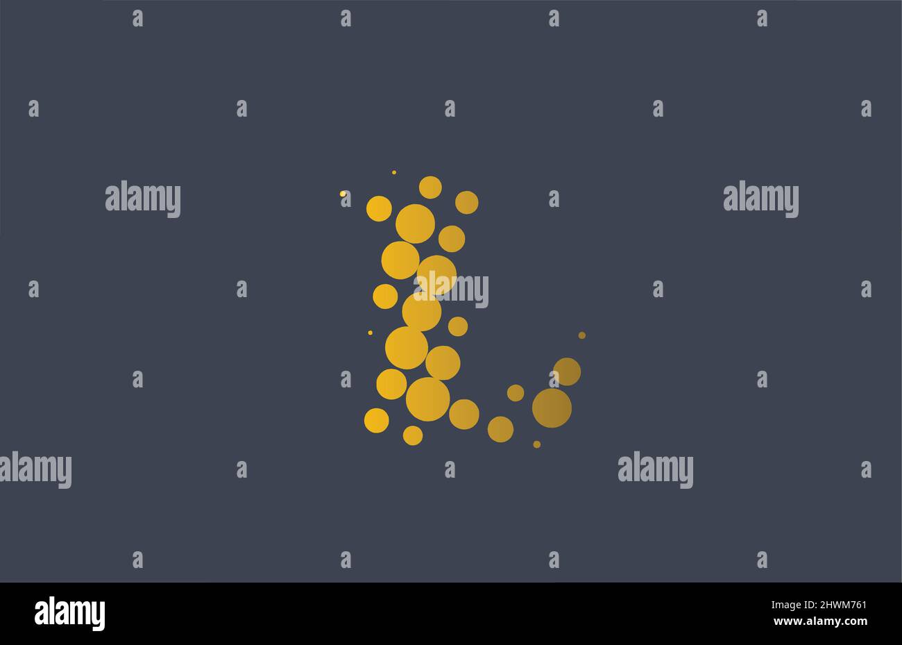 yellow dotted L alphabet letter logo icon design. Creative template for ...