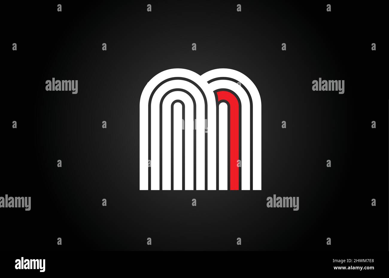 line M alphabet letter logo icon. Creative design template for company ...