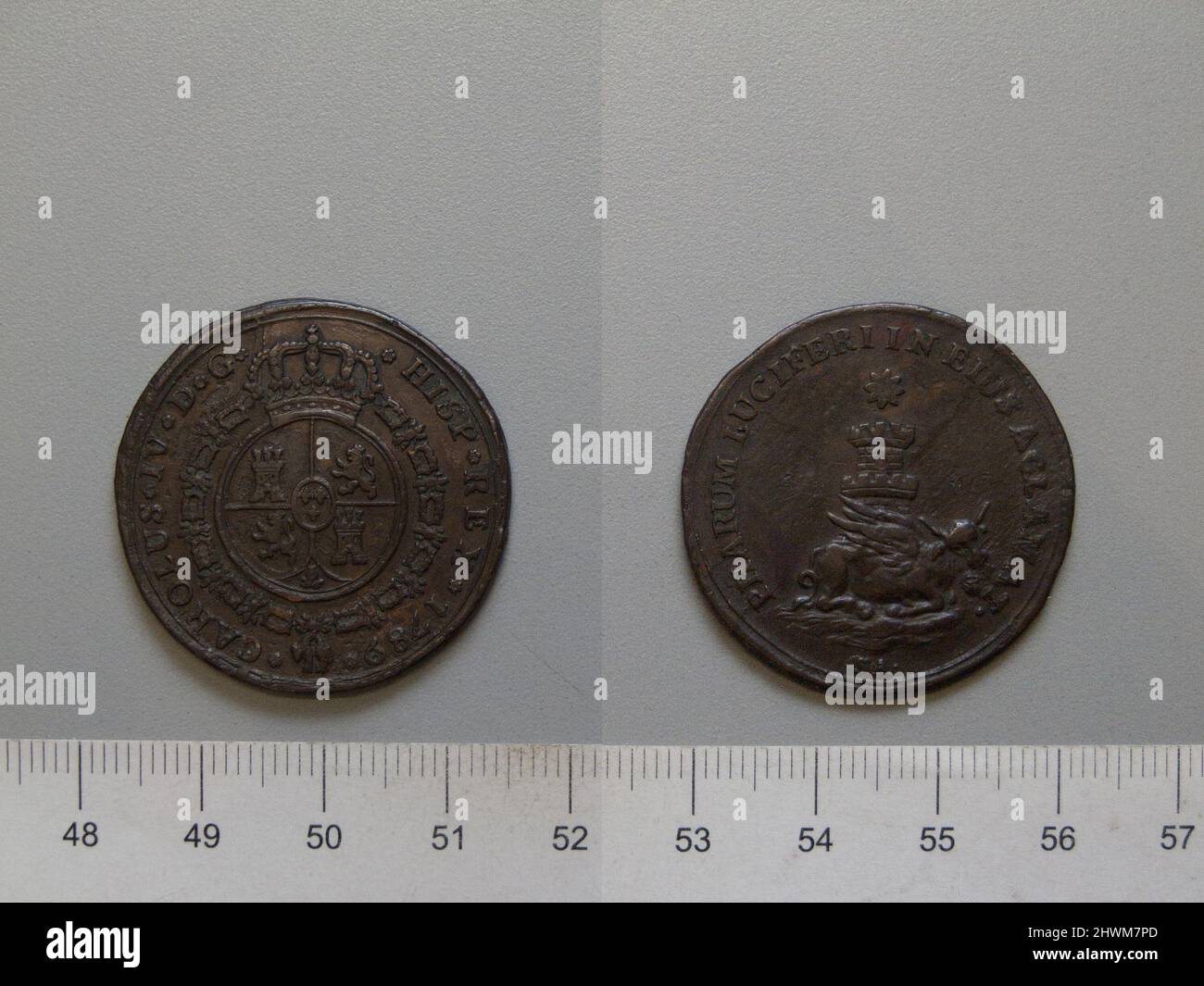 Medal of Charles IV. Ruler Charles IV, King of Spain, Spanish, 17481819, ruled 17881808