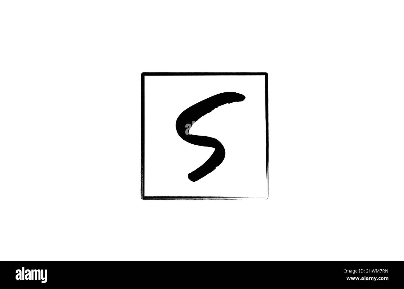 grunge S alphabet letter logo icon with square. Creative design ...